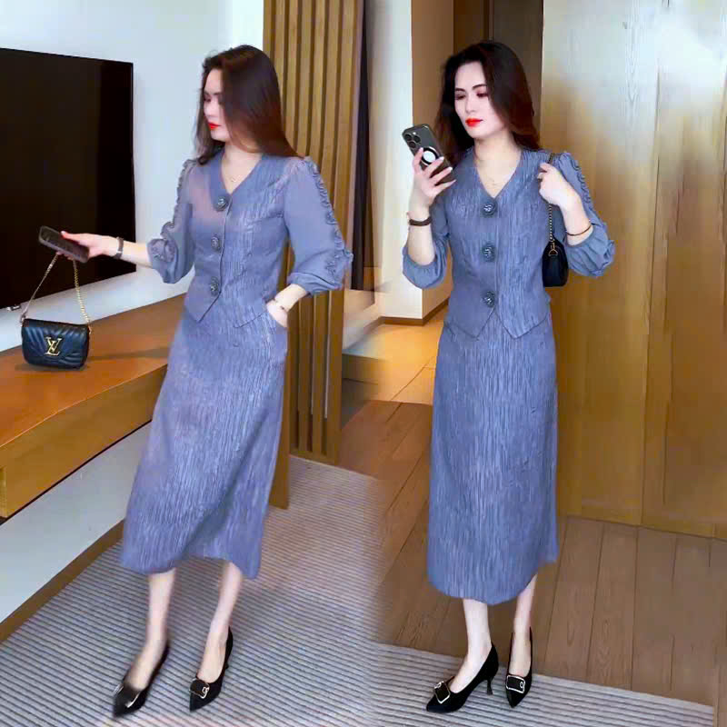 17190-Set áo tay lở kèm chân  váy suông xám  ghi (thun xốp nhật, voan)_thumbnail_3