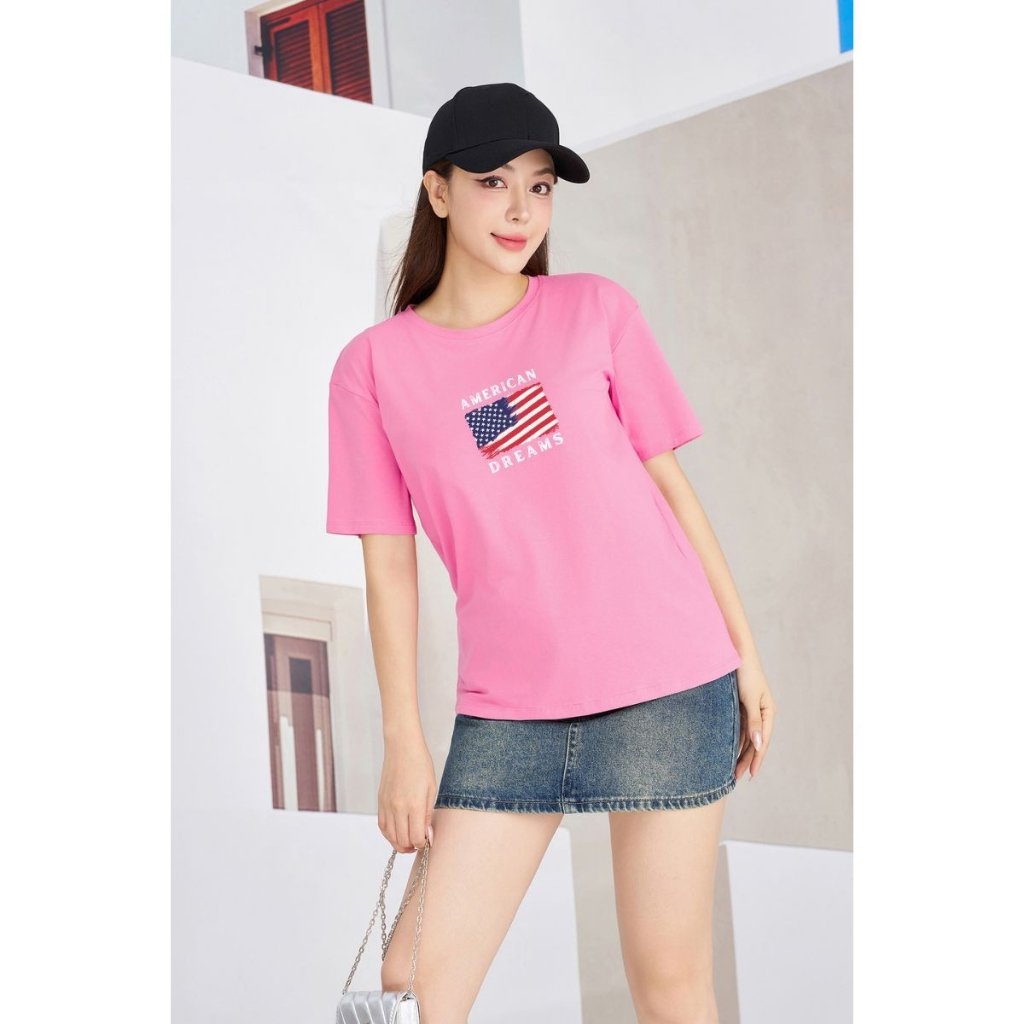 [Form Rộng] Áo thun nữ in hình 'American Dreams' - LOZA RT8157_thumbnail_2