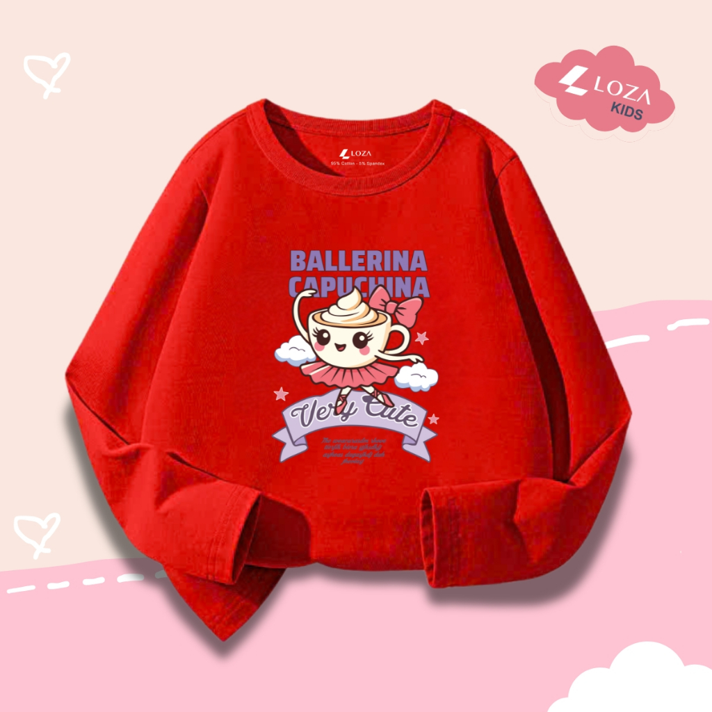 Áo thun dài tay bé gái in hình SAHUR SAHUR, BALLERINA CAPUCHINA - Loza Kids  KT002_thumbnail_7