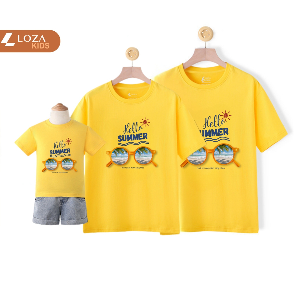 Áo phông gia đình in hình Hello Summer - LOZA GĐ3054_thumbnail_3