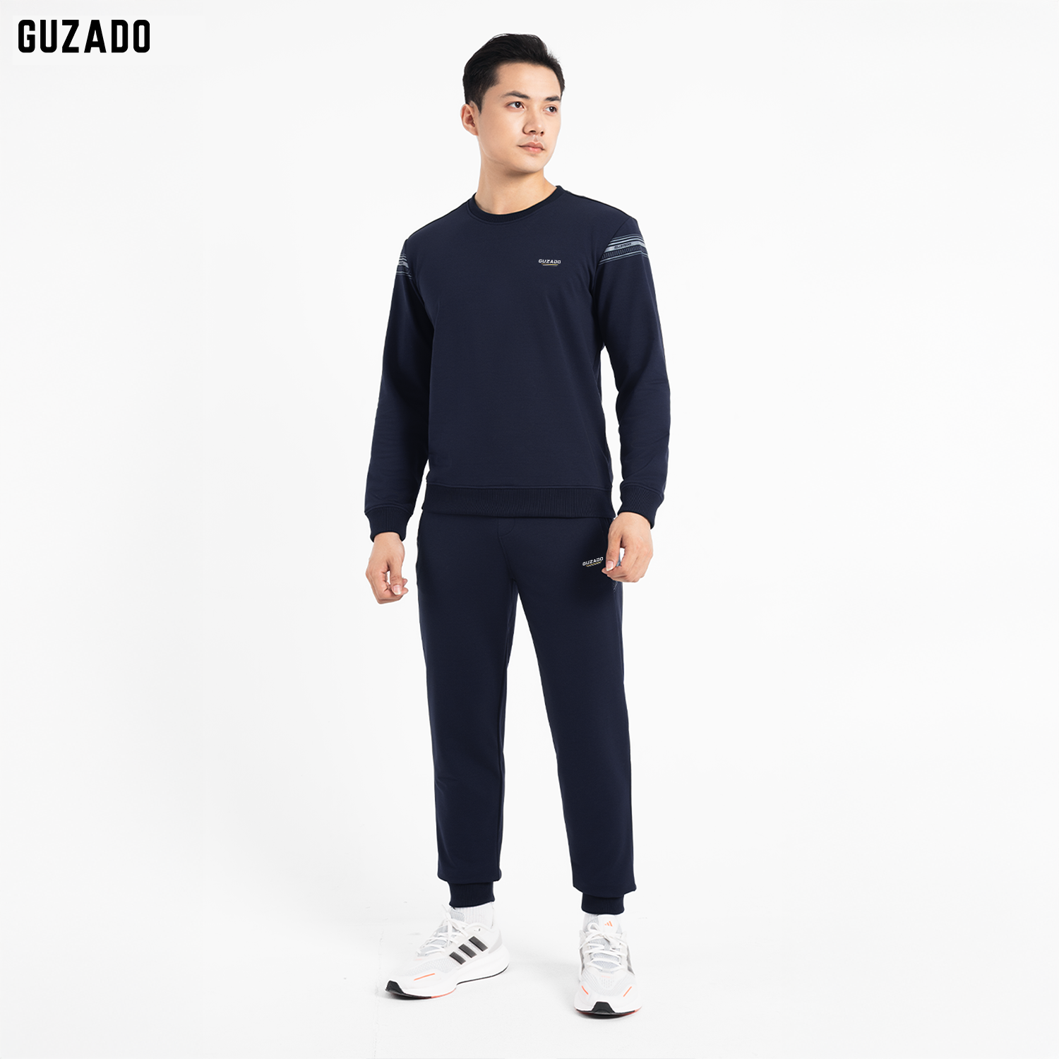 Bộ Quần Áo Nỉ Da Cá Nam GUZADO Mẫu Phối Sọc Premium GBN03_thumbnail_3