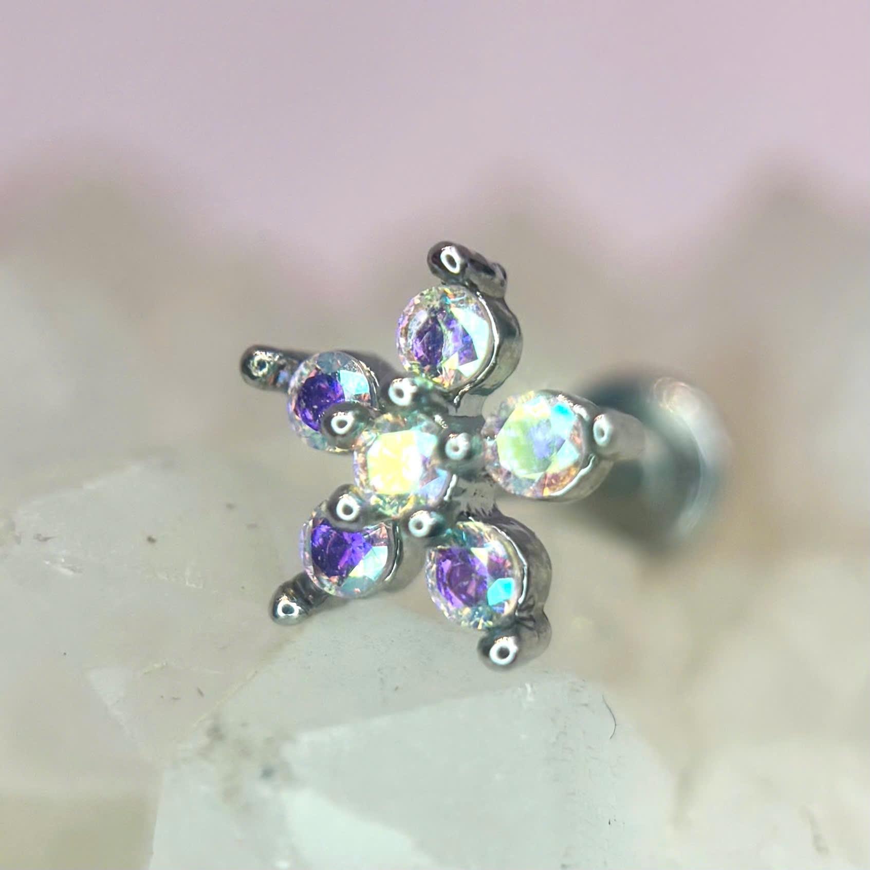 Khuyên kiểu bông hoa 6 đá đít dẹt hologram_thumbnail_2