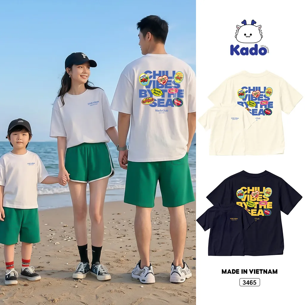 Áo thun bé và gia đình chill vibe Kado 3464