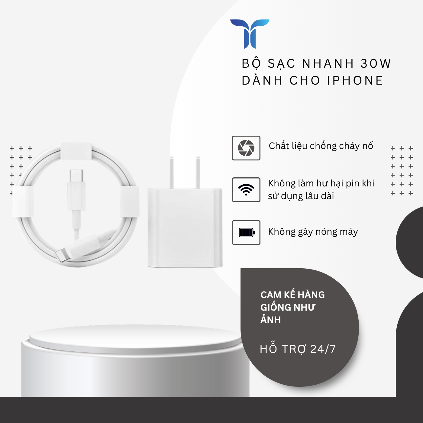 T-ECO SHOP | Bộ Sạc Nhanh 30W – Sạc 60% Pin Trong 30 Phút, Củ + Cáp_thumbnail_1