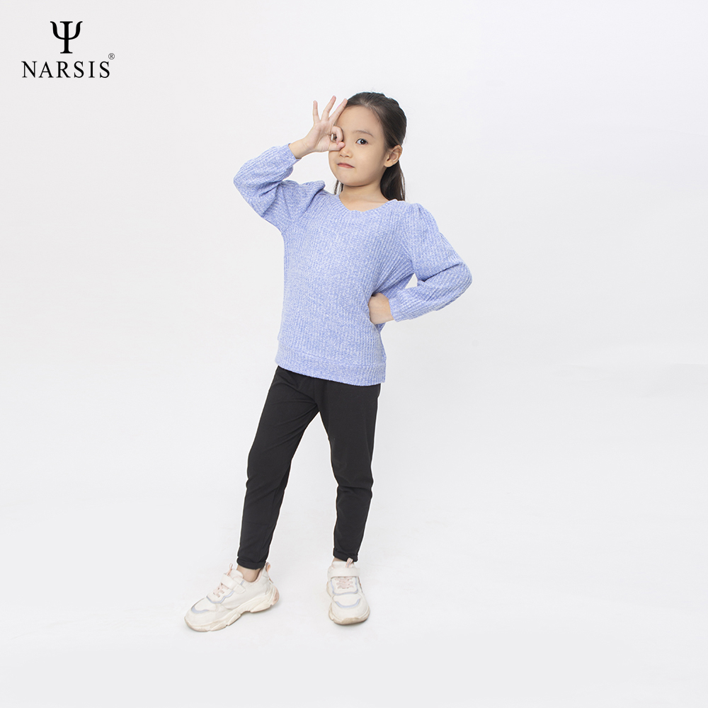 ÁO THU ĐÔNG BÉ GÁI KL0009 NARSIS VẢI LEN COTTON ẤM ÁP, THOÁNG MÁT, GIỮ ẤM TỐT, MỀM MẠI_thumbnail_0