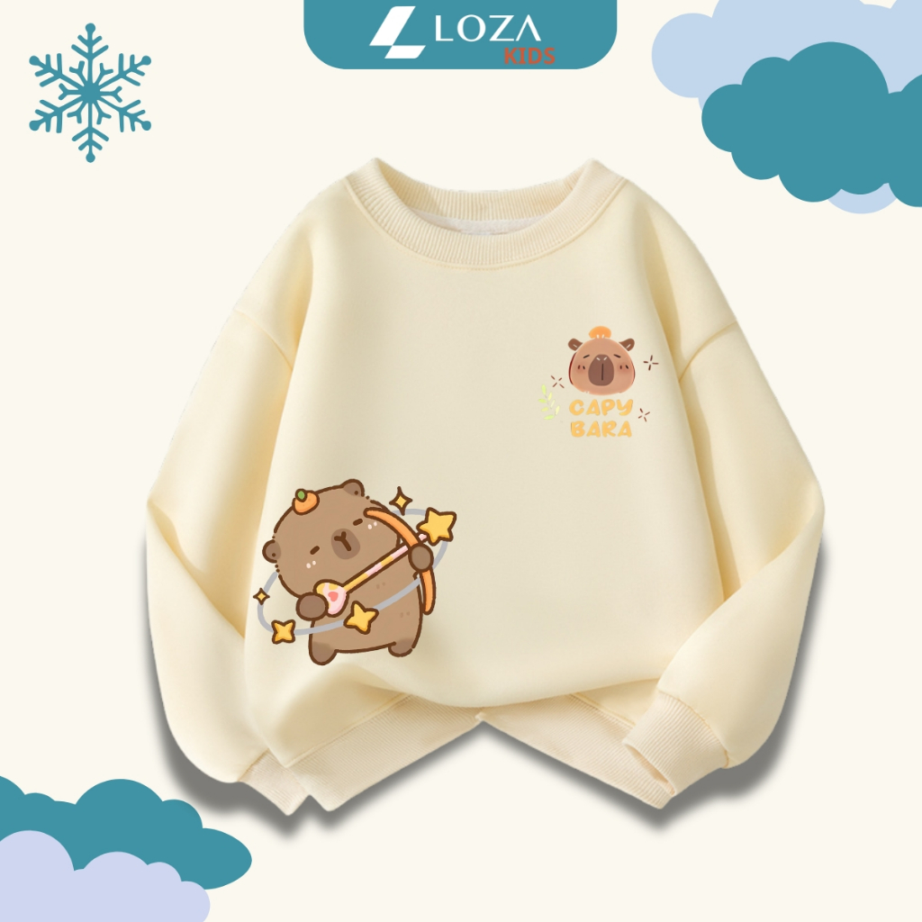 Áo nỉ sweater bé trai, bé gái hình capybara 'Don't worry'-  Loza Kids IN015_thumbnail_5