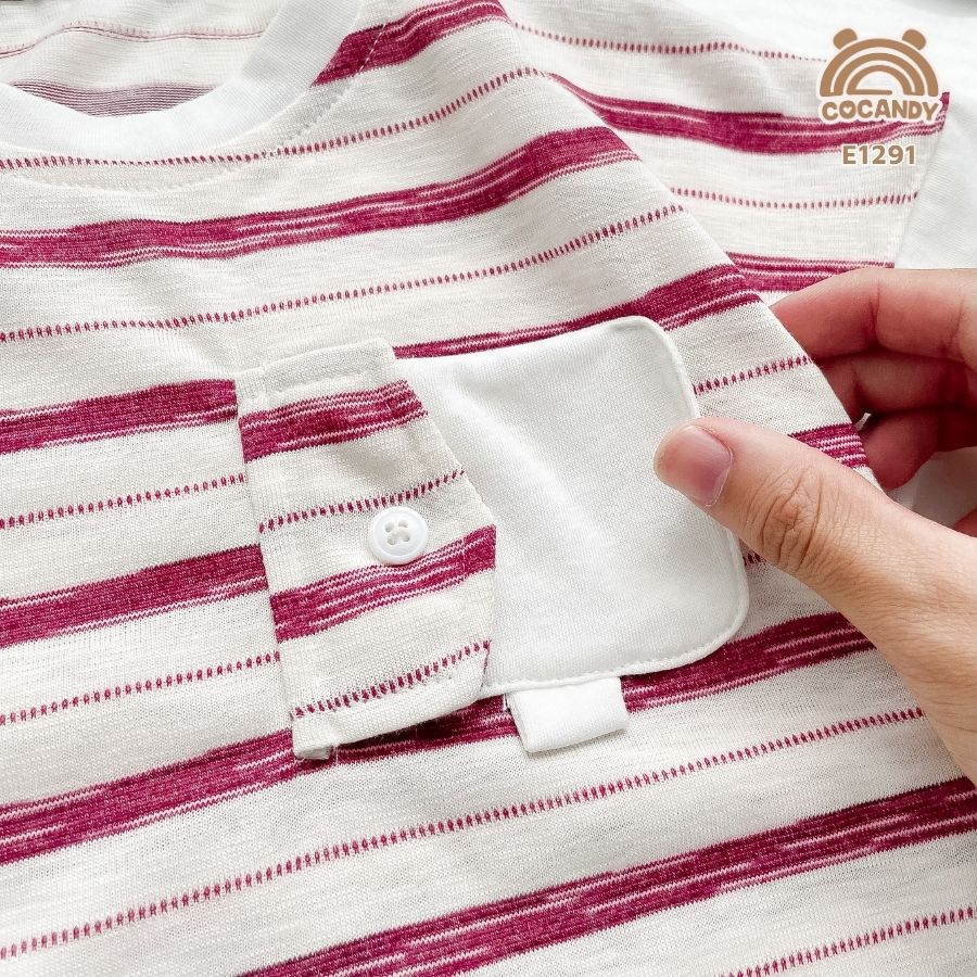 Áo cộc kẻ ĐỎ BE phối túi hòm thư_thumbnail_4