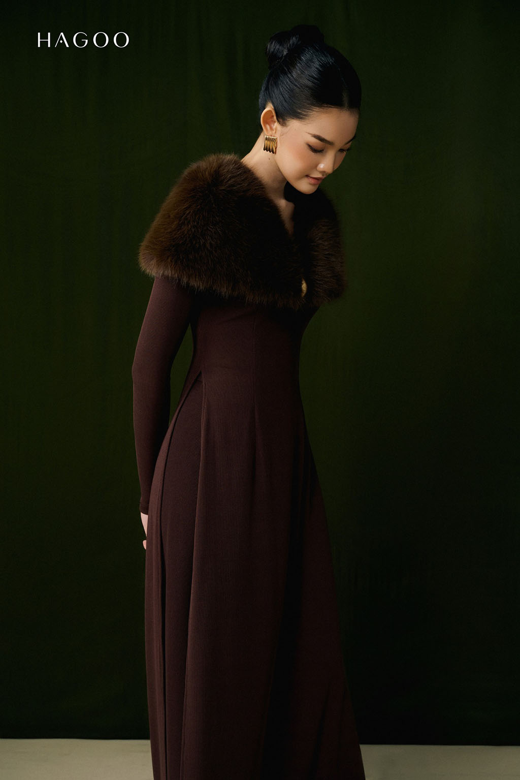 Set Áo dài thun vai lông choàng HAGOO_thumbnail_6