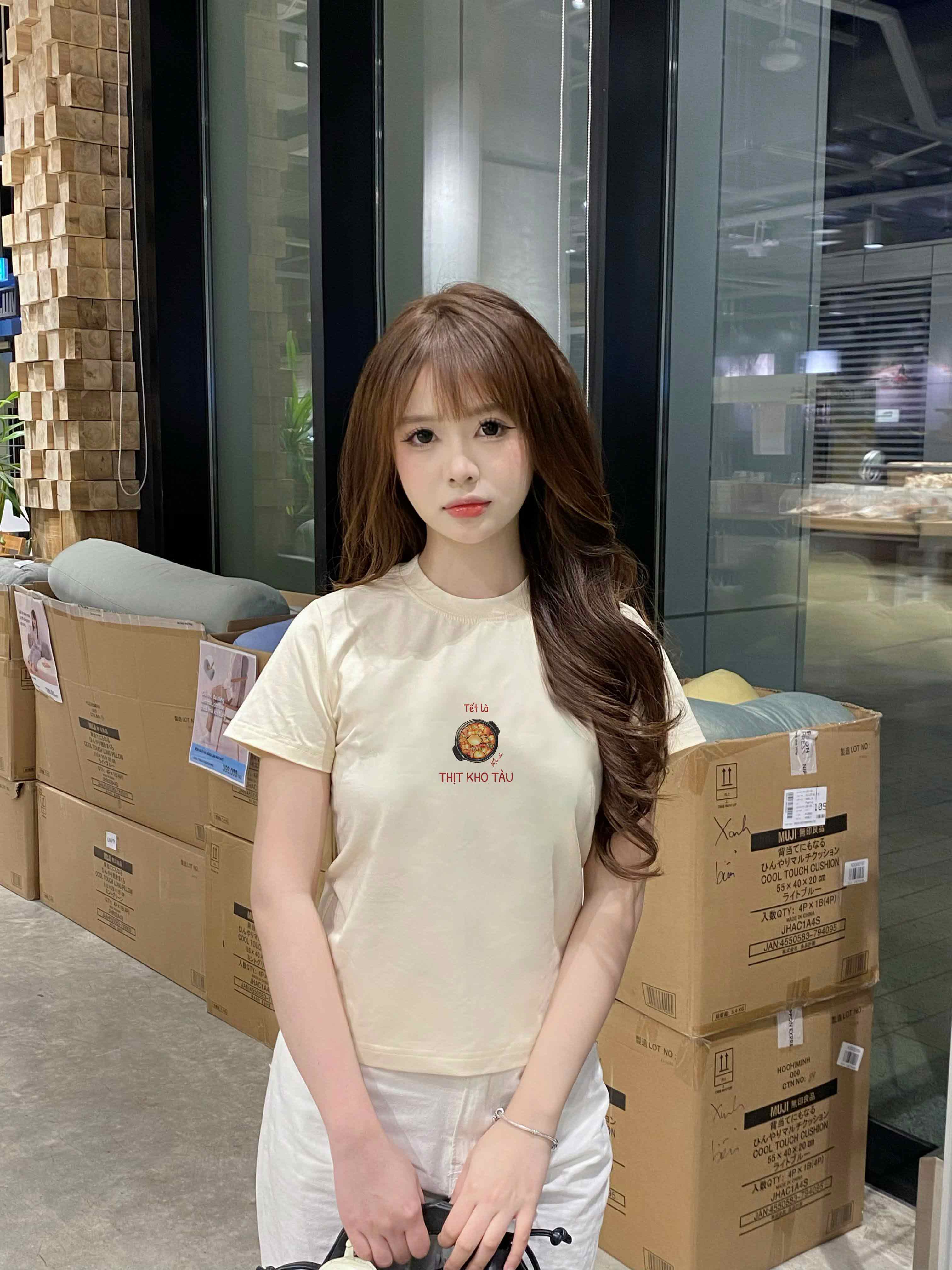 Áo baby tee tết cổ tròn chất vải cotton 4c co giãn thoáng mát 1846 Miucho in mix_thumbnail_4