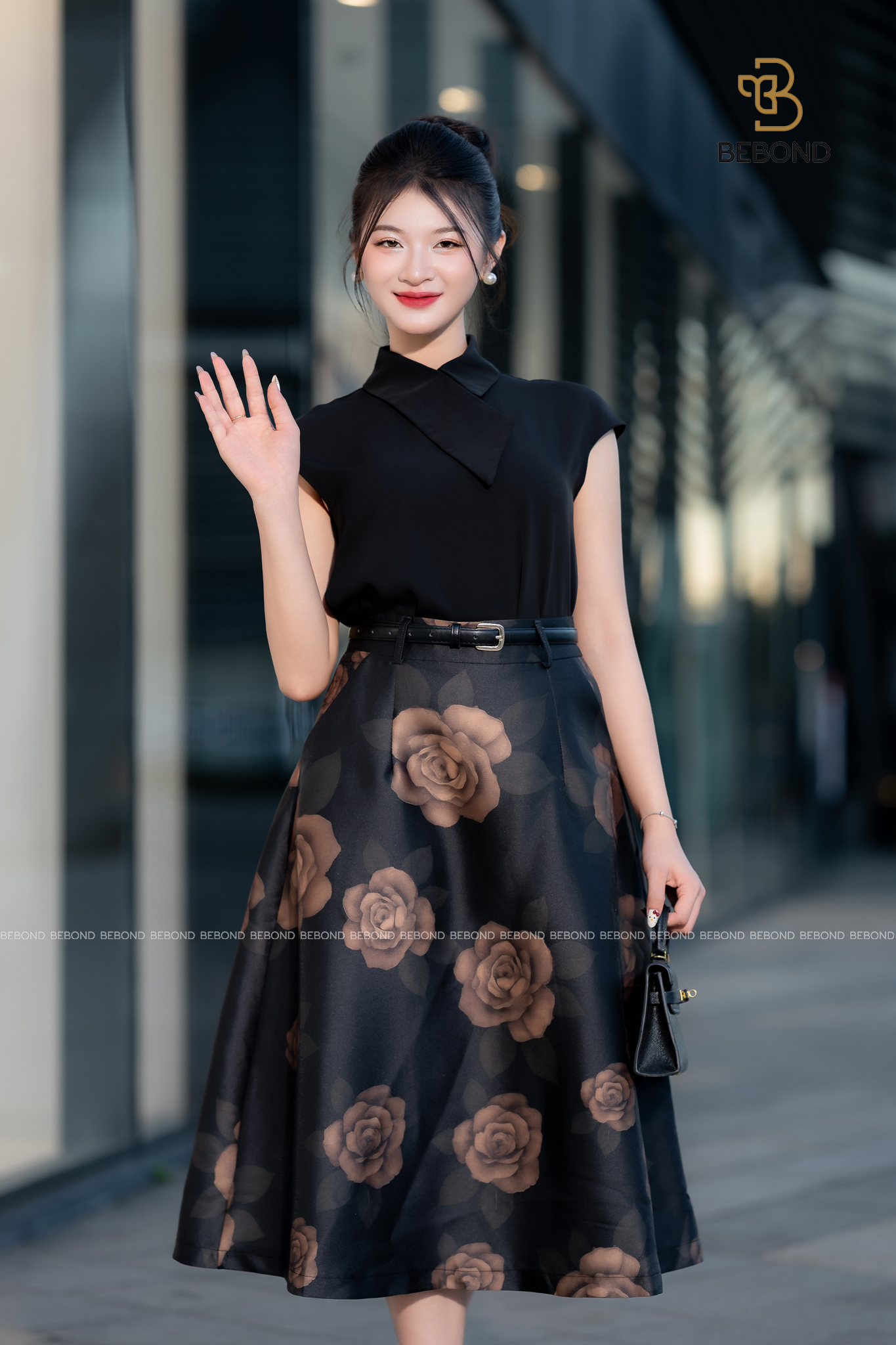 Set chân đầm hoa hồng LENORA màu ĐEN_thumbnail_5