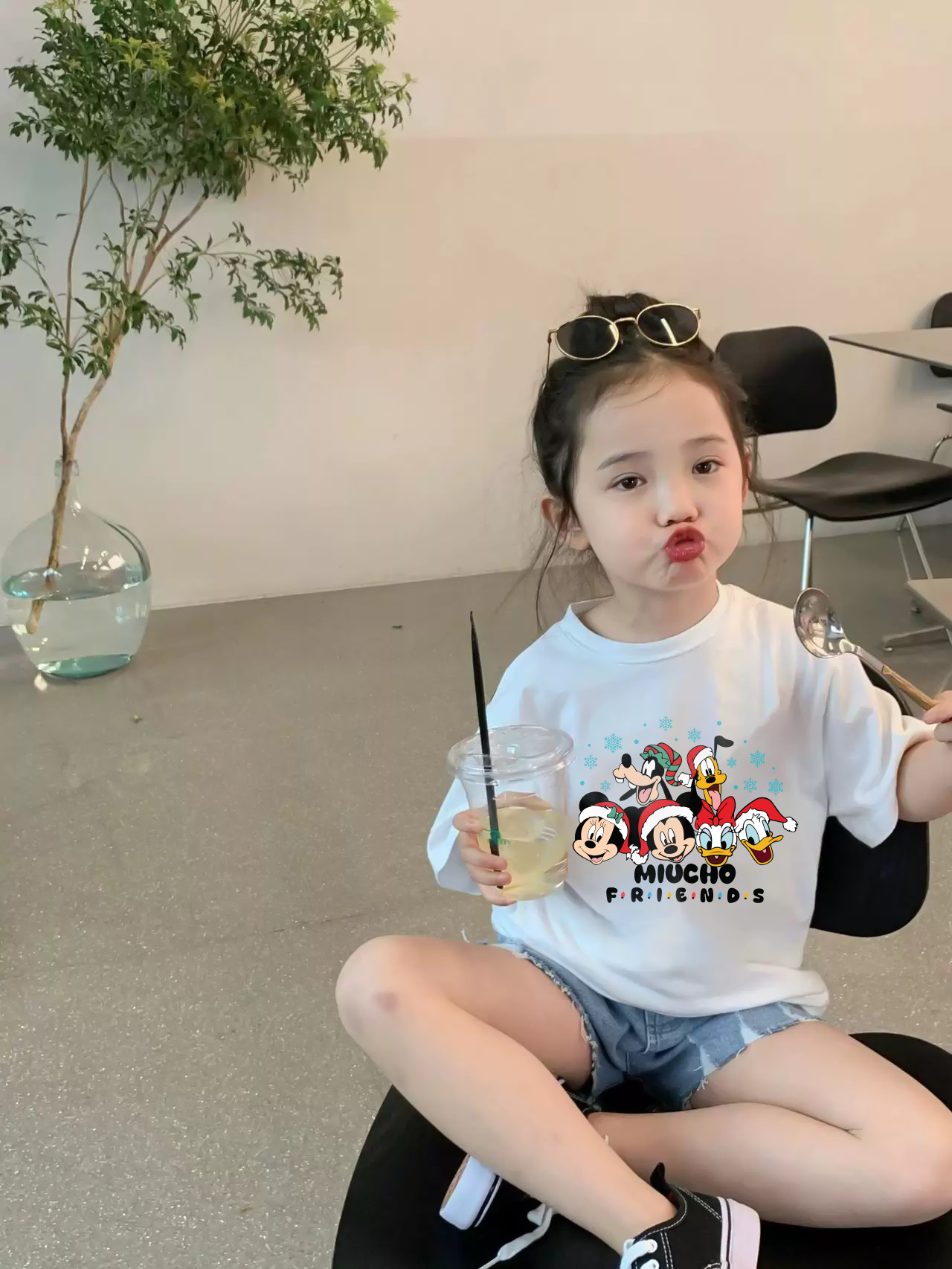 Áo thun bé gái giáng sinh noel from rộng chất vải cotton thoáng mát AED1706 Miucho Kid in graphic_thumbnail_4