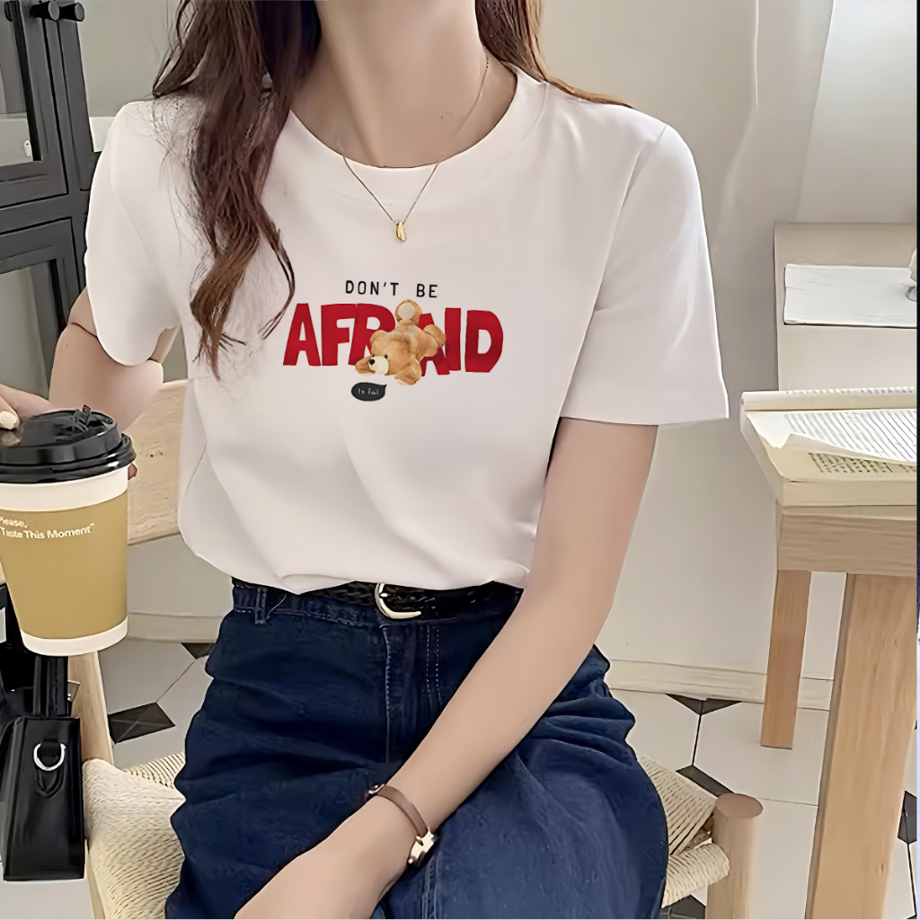 [Form Vừa] Áo phông nữ màu trắng dáng suông vừa chất liệu thun cotton 95% - LOZA G0206_thumbnail_4