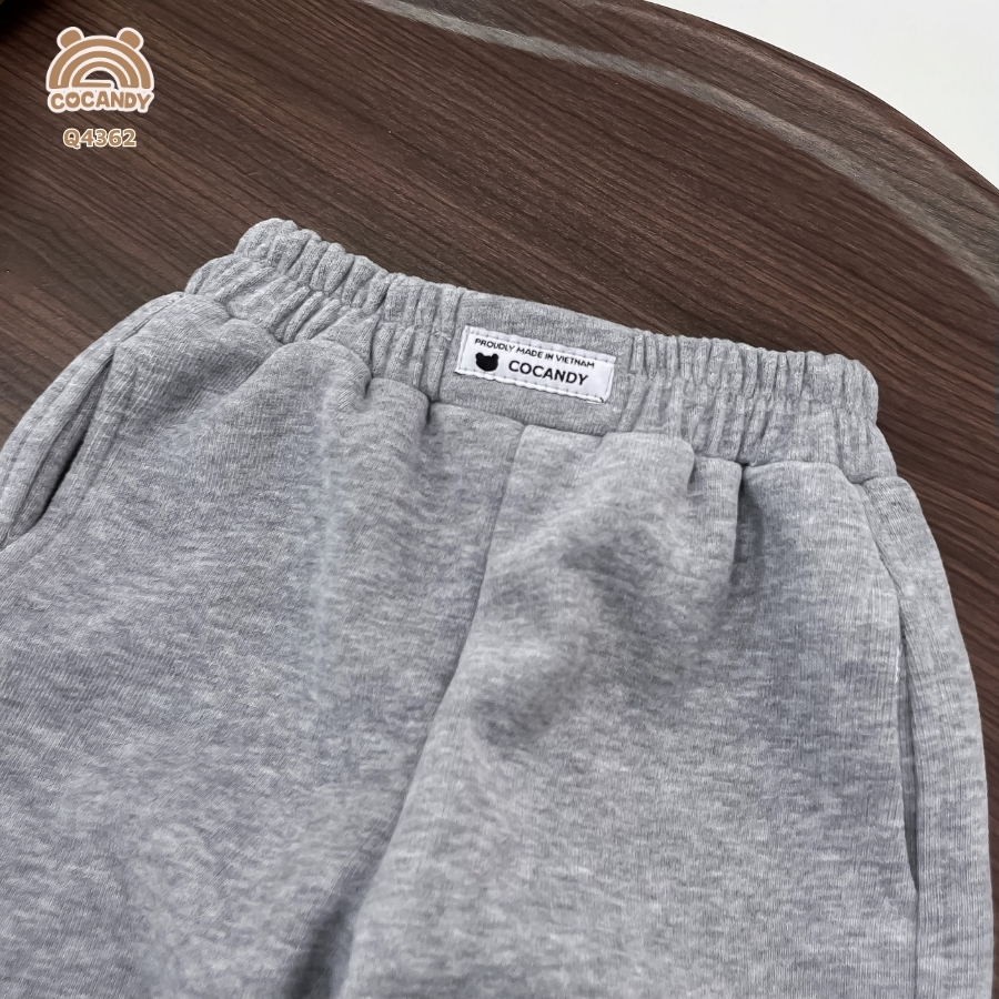 Quần dài nỉ GHI ĐẬM trơn bom gấu_thumbnail_2