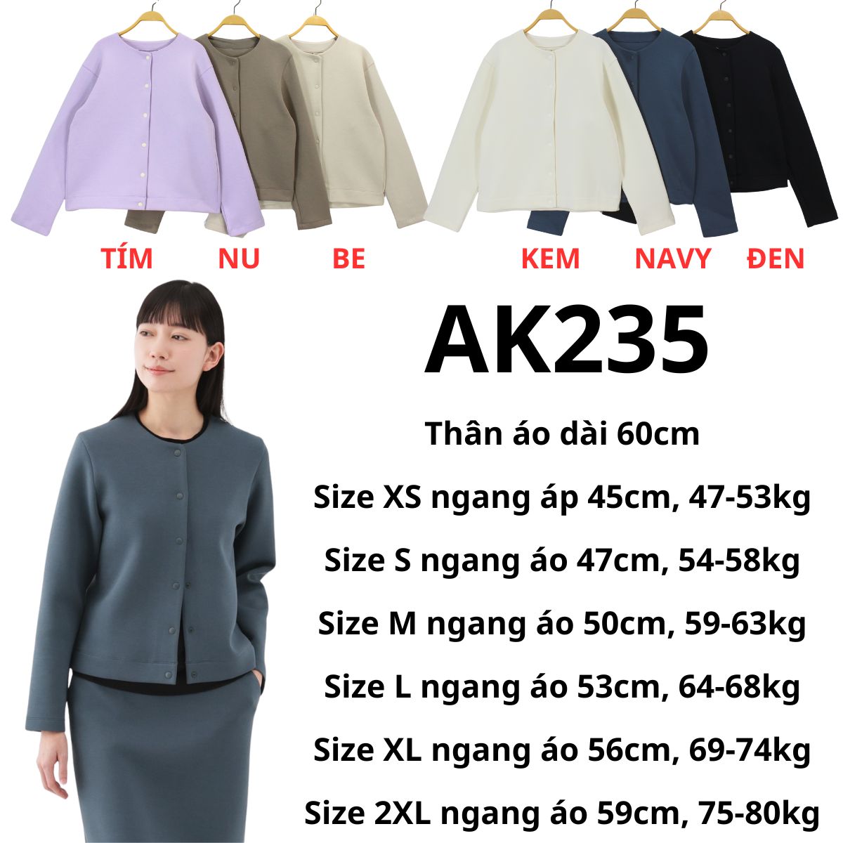 AK235- ÁO KHOÁC UNI