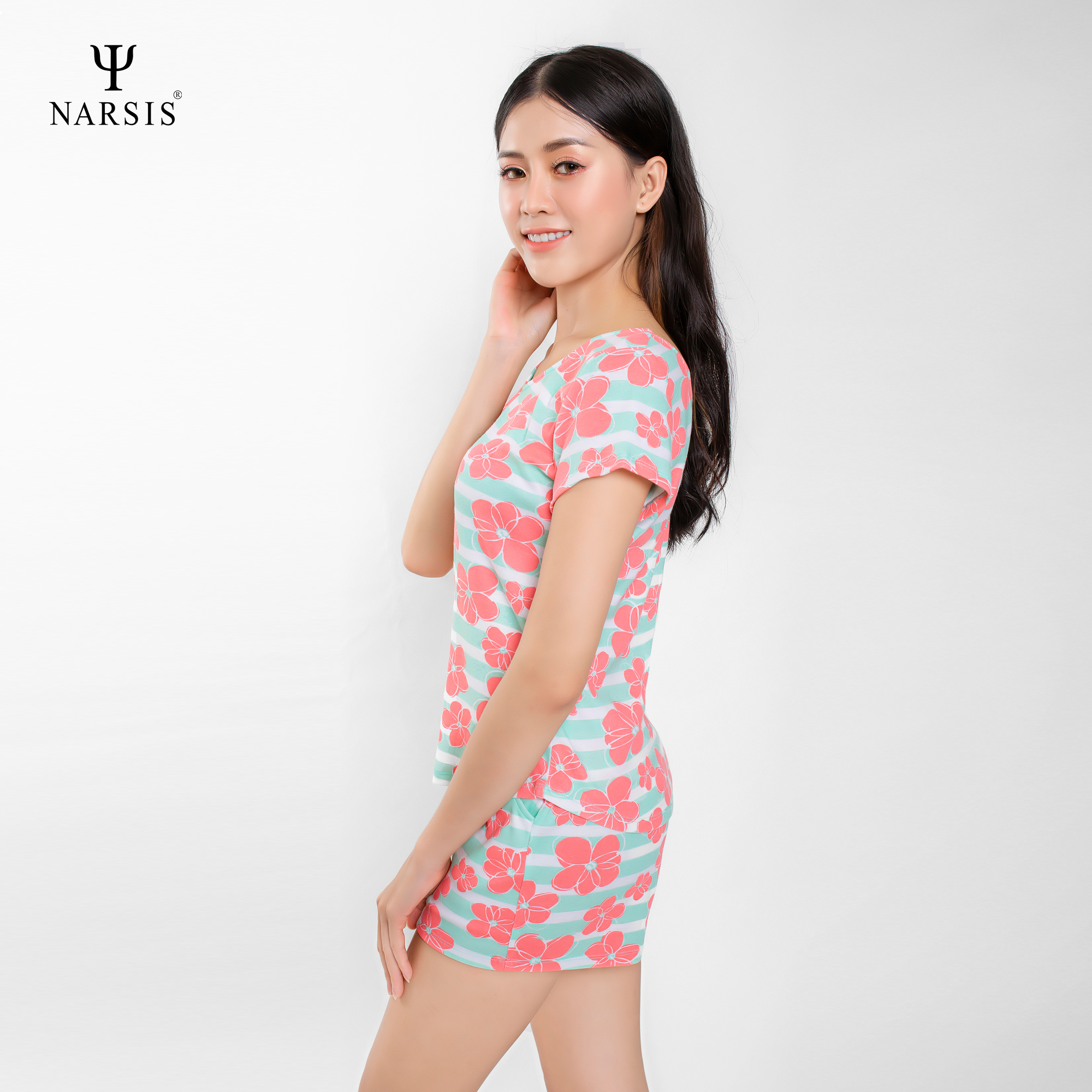 BỘ HÈ NỮ M9006 NARSIS CHẤT LIỆU THOÁNG MÁT, DỄ CHỊU, THOẢI MÁI CẢ NGÀY, DỄ VẬN ĐỘNG_thumbnail_2