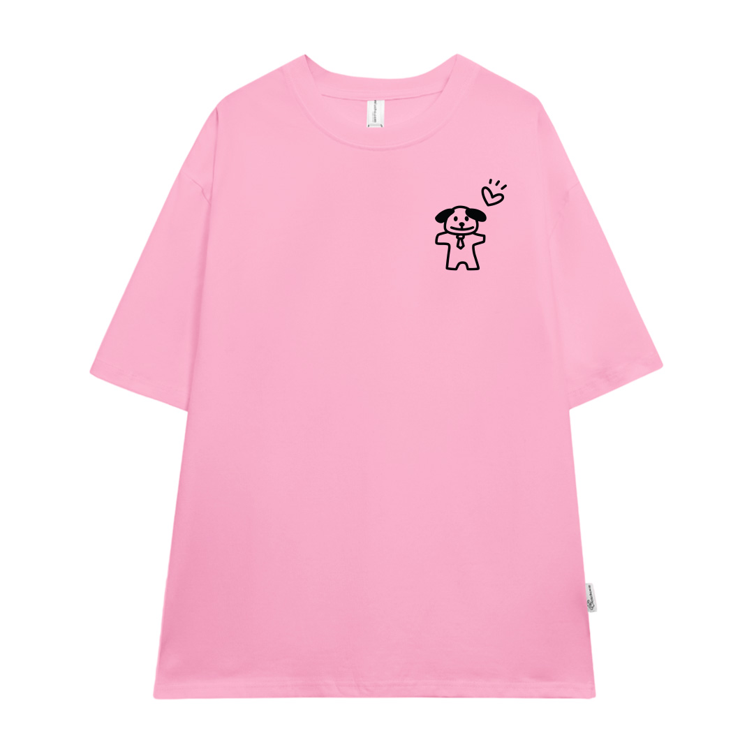 Áo thun cặp đôi couple chú cún đáng yêu from rộng ATD1365 Miucho vải cotton cổ tròn in artwork_thumbnail_13