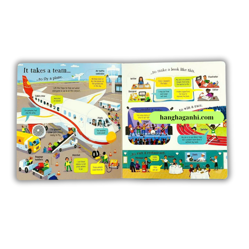 Sách lật mở Usborne Look Inside Jobs (age 5+)_thumbnail_1