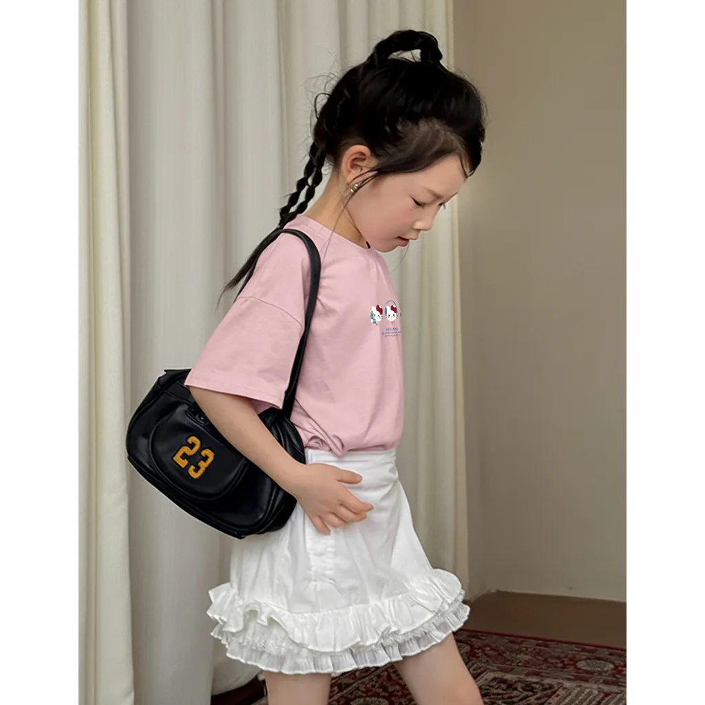 Áo thun form rộng cho bé gái Kado vải cotton co giãn 4 chiều thoáng mát Kitty dễ thương in mix 2887_thumbnail_3