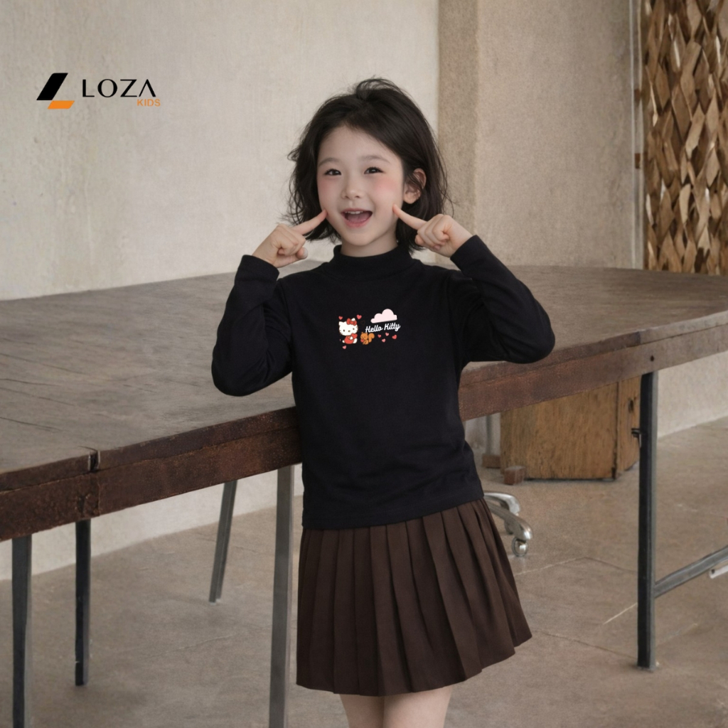 Áo giữ nhiệt cổ 3p bé gái hình Melody, Kuromi, Gấu dâu,Cinnamoroll - Loza Kids  CE003_thumbnail_1