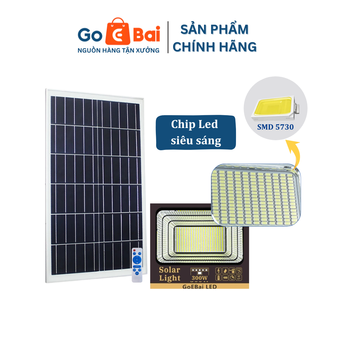 Đèn Pha Năng Lượng Mặt Trời 300W - Goebai LED_thumbnail_1