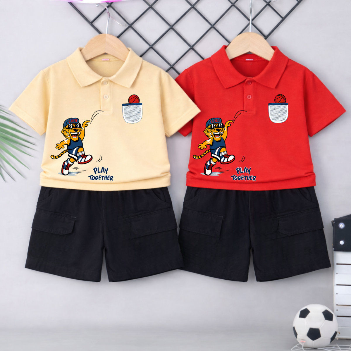Set bộ Polo bé trai hình Con hổ Together - Loza Kids BU630 BU630