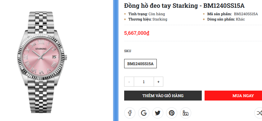 Đồng hồ đeo tay Starking - BM1240SS15A