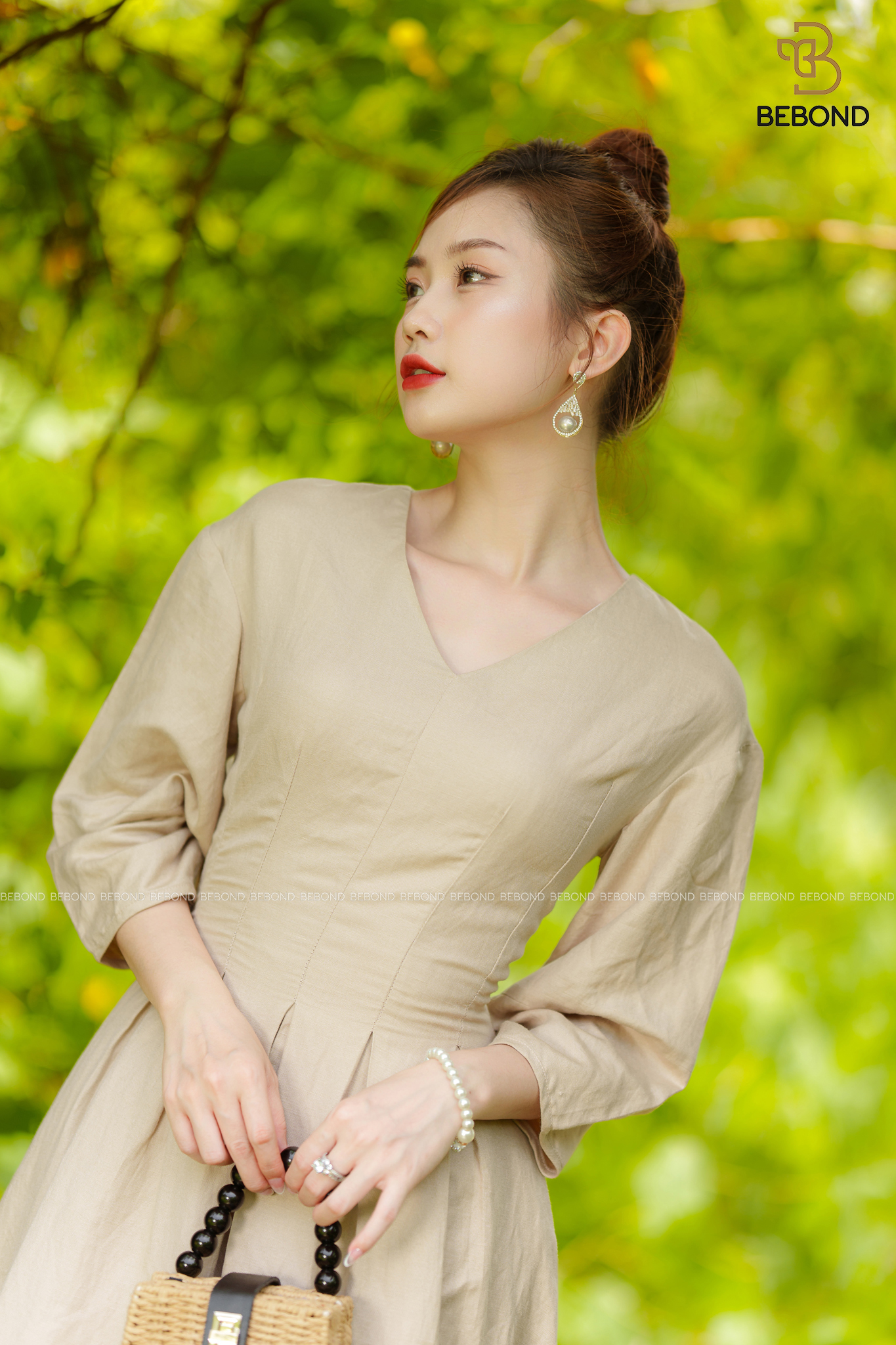 Đầm midi tay lửng màu BE- Sadie Dress_thumbnail_1