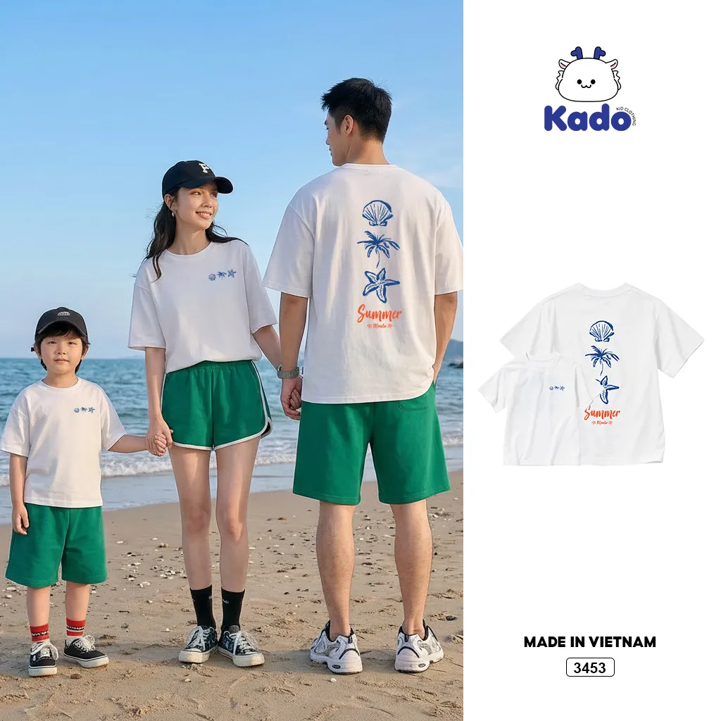 Áo thun bé và gia đình summer Kado 3452 form rộng