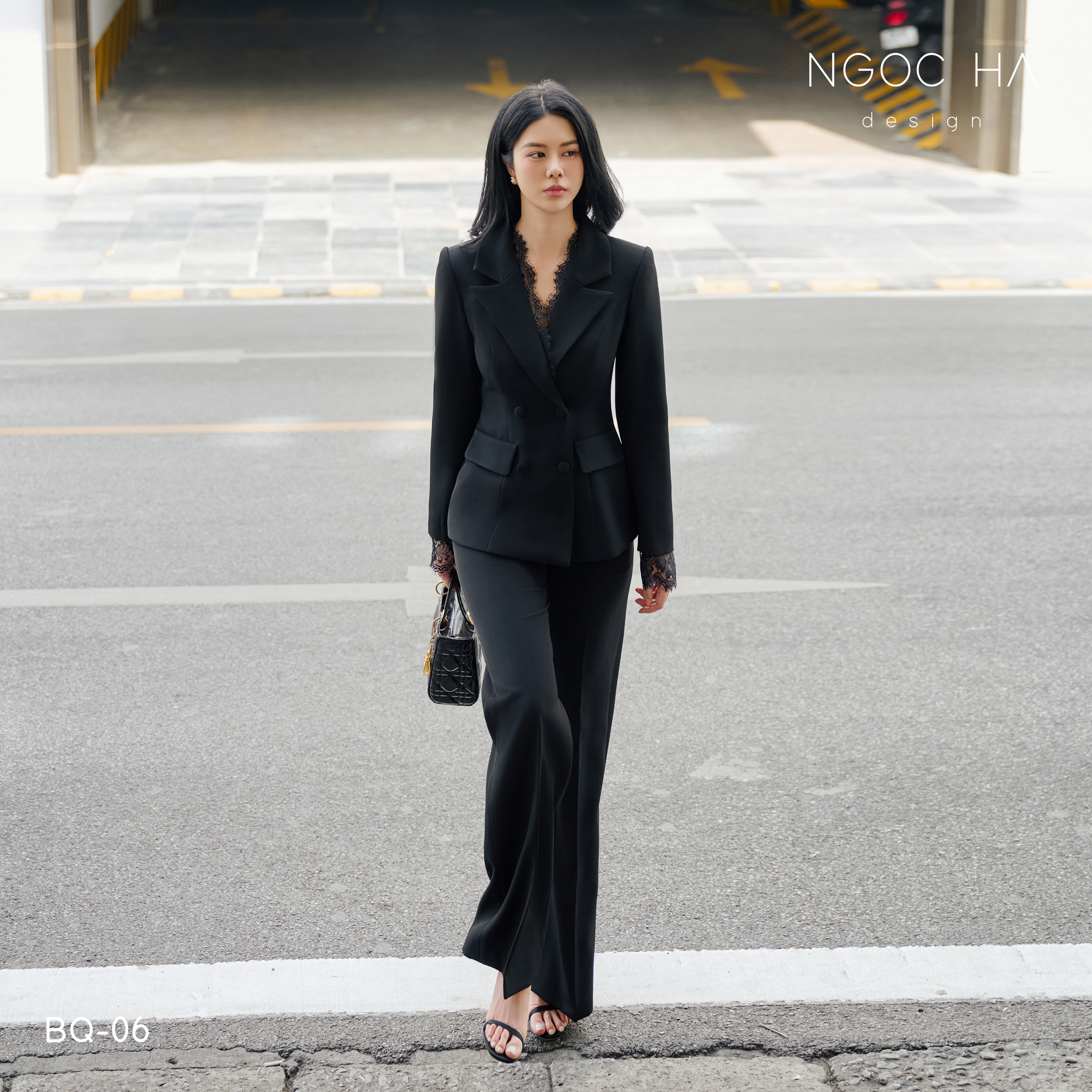 Layla Set_ Set Vest Mix Ren Đen Quần Suông BQ-06