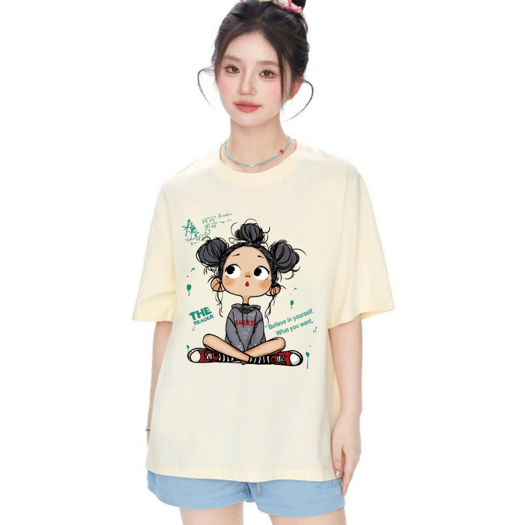 Áo thun nữ hot trend hình cô gái tóc xù nhiều mẫu local brand We Tee dáng oversize rộng - T018_thumbnail_5