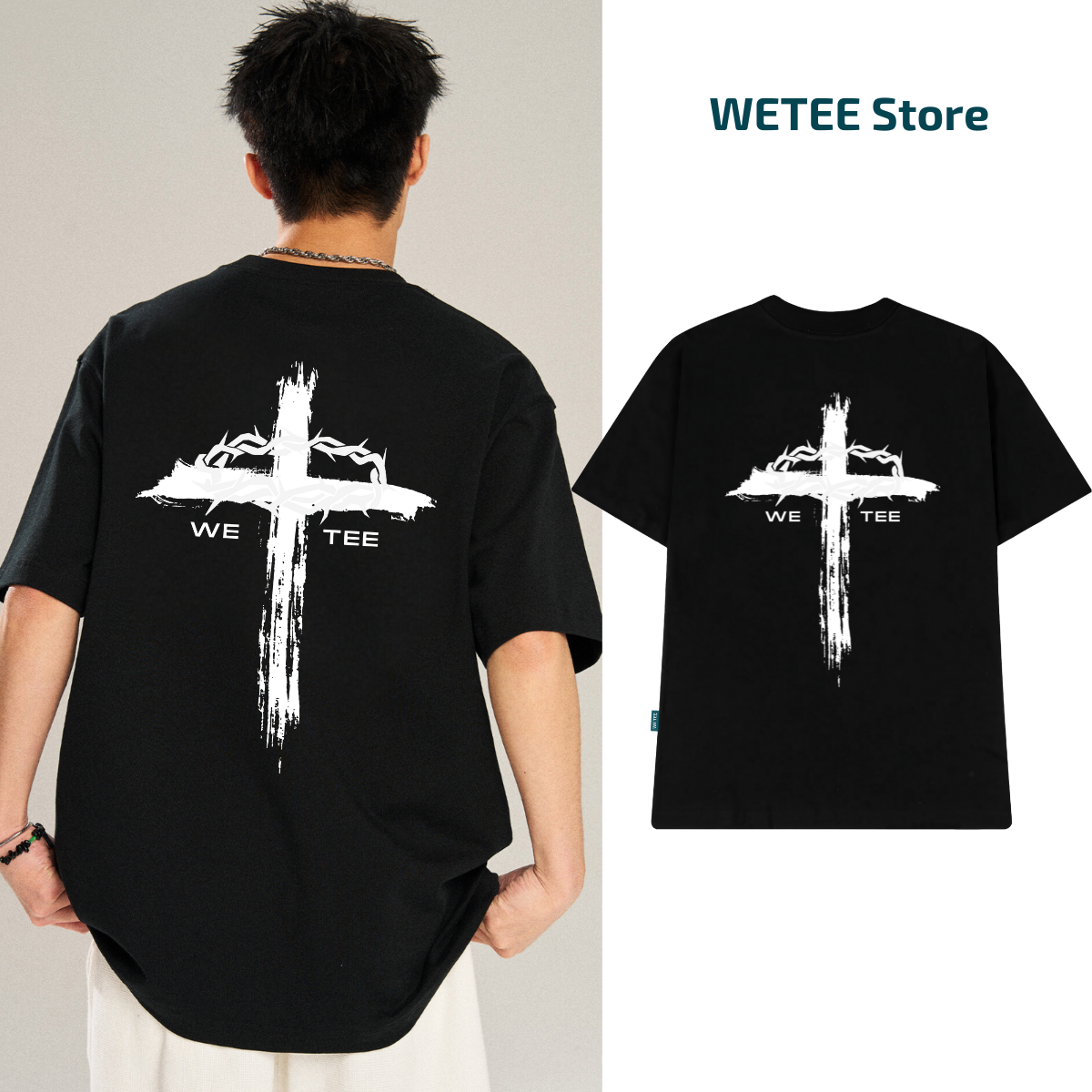 Áo thun unisex local brand 𝐖𝐞 𝐓𝐞𝐞 Chữ Thập - WU0870