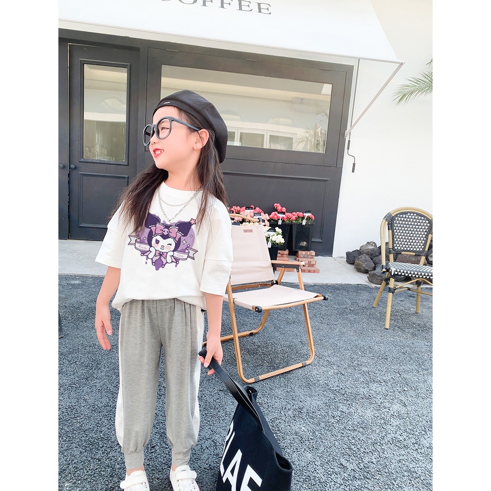 Áo thun cho bé gái cute form rộng AED1110 Miucho Kid tay ngắn cổ tròn style hàn quốc in mix_thumbnail_4