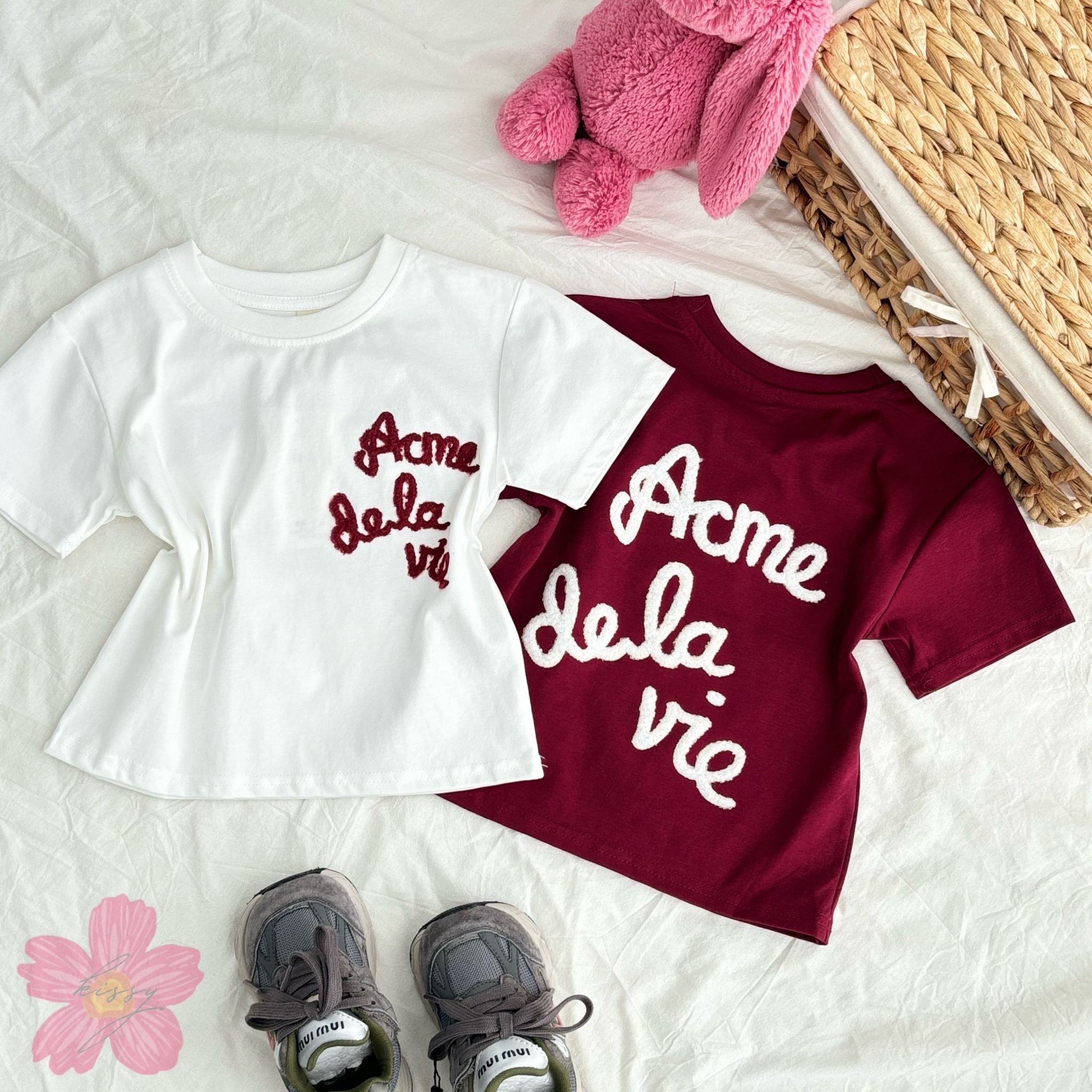 (A2) Áo thun Mềm Họa Tiết Chữ Siêu Đáng Yêu Phong Cách Hàn Quốc Cho Bé Gái Mẫu Mới Xuân Hè QCCC 2025_thumbnail_0