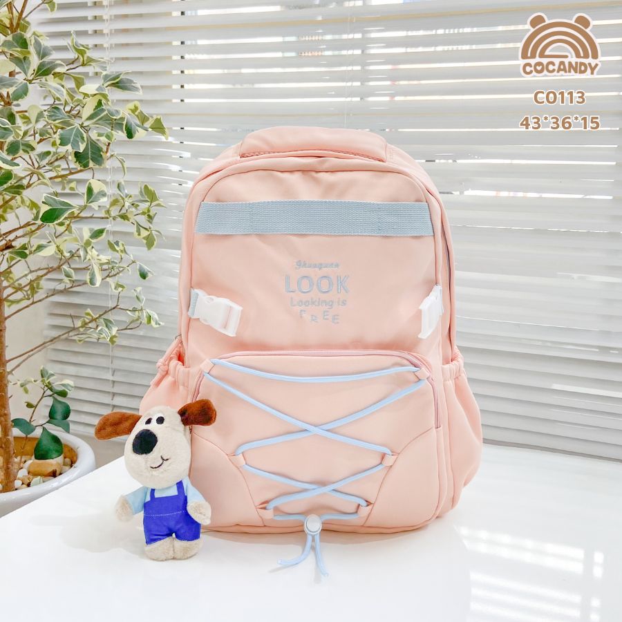 Balo nhập dây đan HỒNG 3360