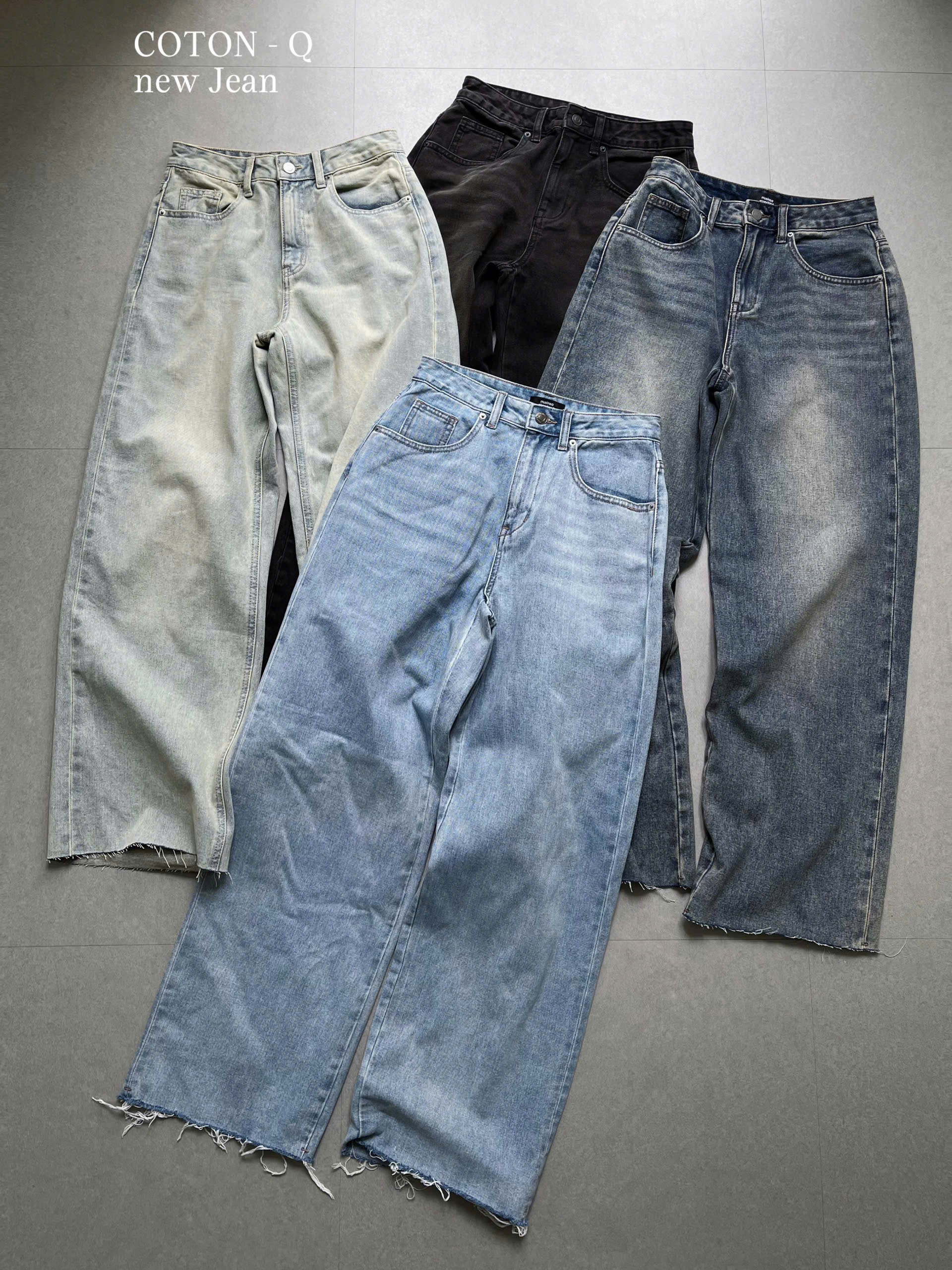 Q45 Quần jean suông xuất hàn ( KHÓI )