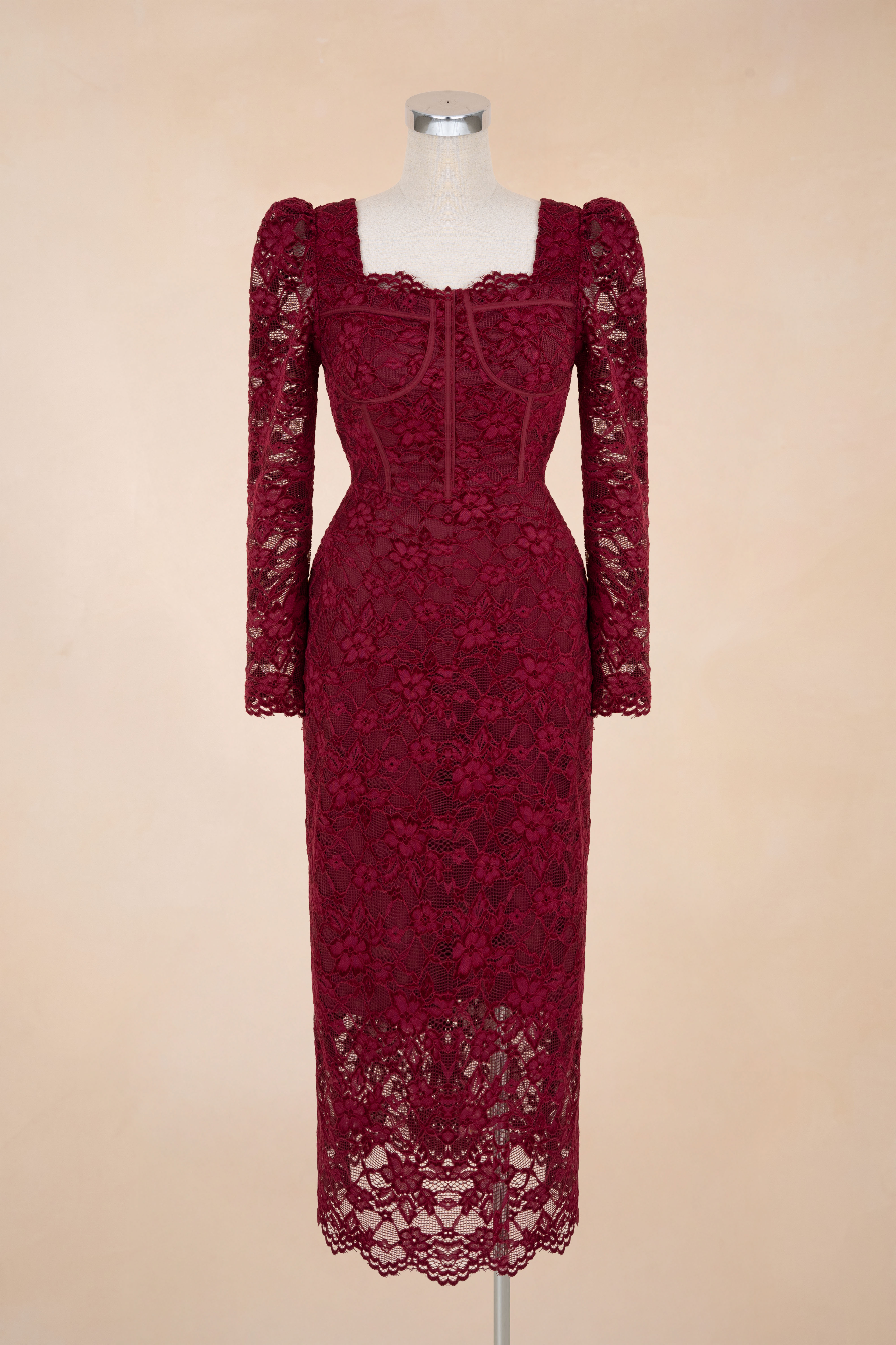 Đầm Suông Hoa Cổ Vuông Tay Dài_thumbnail_4