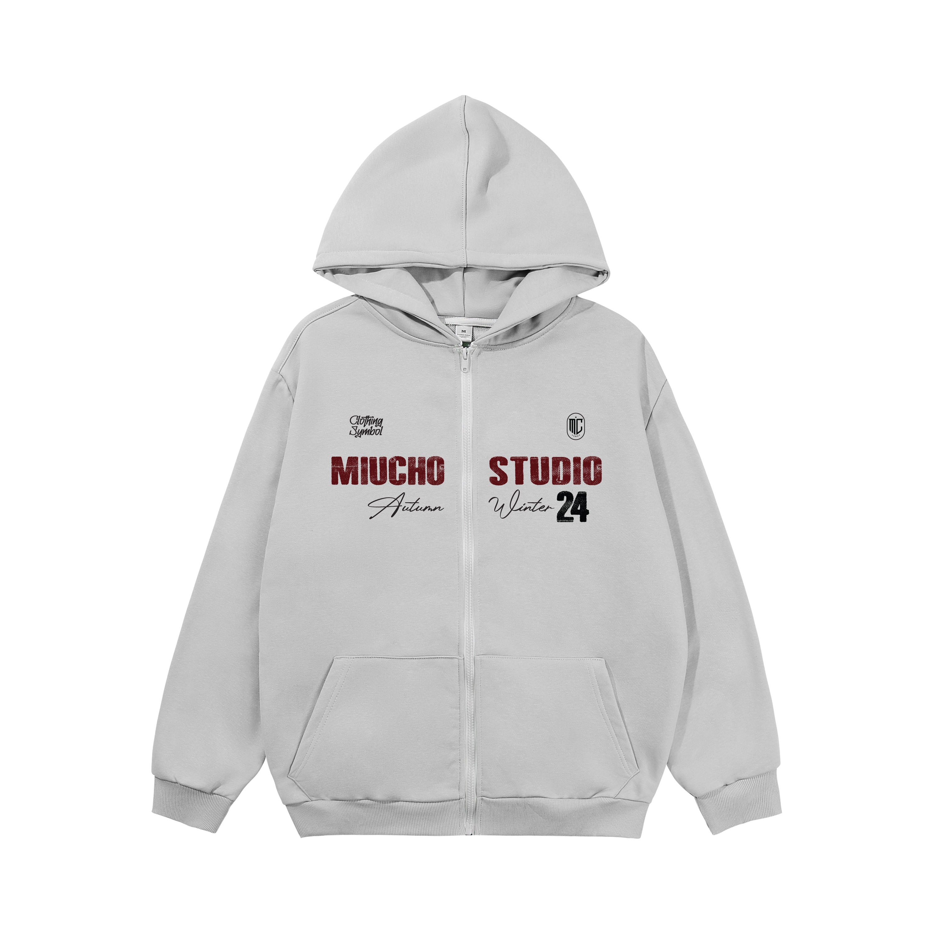 Áo hoodie zip nữ local brand HZD1586 Miucho vải nỉ chân cua dày dặn mủ rộng in typography_thumbnail_9