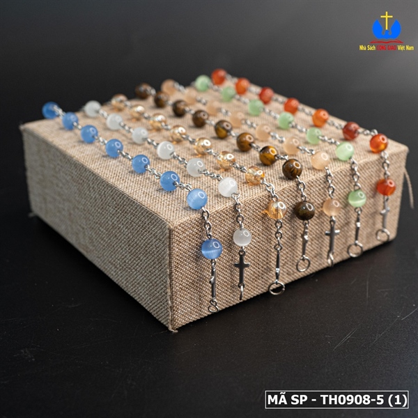 Lắc Mân Côi đá mắt mèo màu xanh ngọc lam nhạt 6ly_thumbnail_2