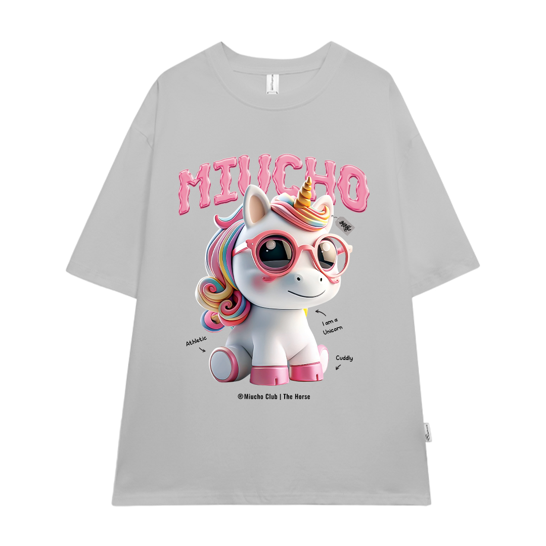 Áo thun form rộng 12 con giáp tuổi Ngọ ATD1245 Miucho tay ngắn cổ tròn in mix_thumbnail_16