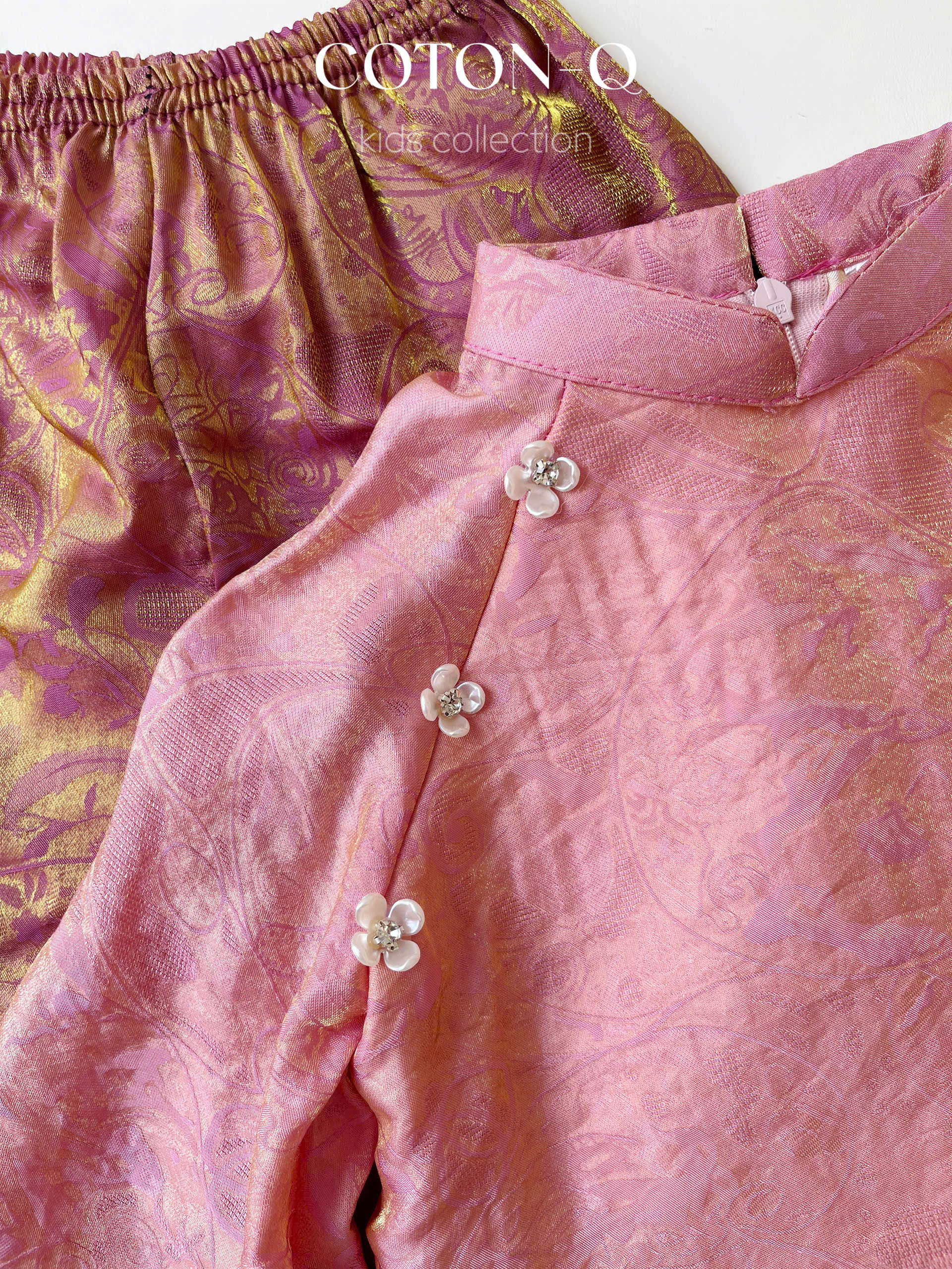 Set áo dài bé 4 tà ( XANH )_thumbnail_7