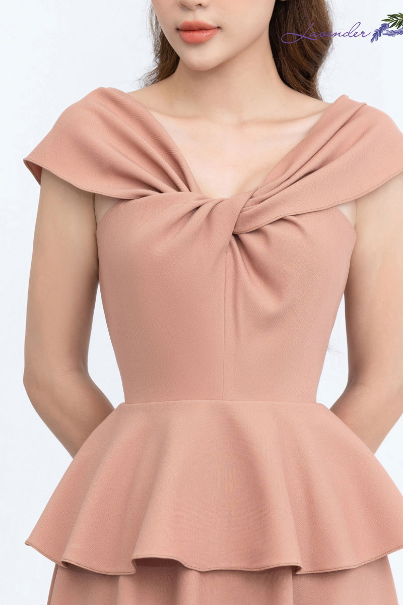 Đầm xòe peplum cổ xoắn D2451_thumbnail_2