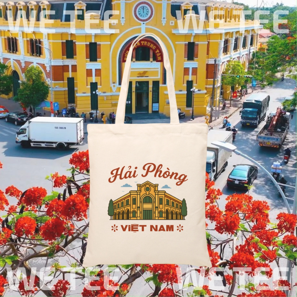 Túi tote vải canvas du lịch Việt Nam có khoá kéo và ngăn phụ, đi chơi du lịch - 𝐖𝐞 𝐓𝐞𝐞 TOTE09_thumbnail_4