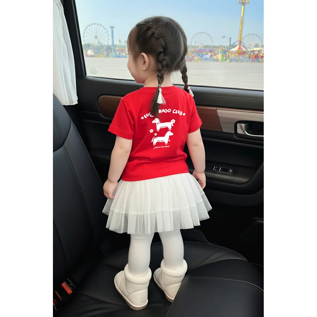 Áo thun cho bé Kado vải cotton thoáng mát tay ngắn cổ tròn Tết Bính Ngọ in mix 2869_thumbnail_6