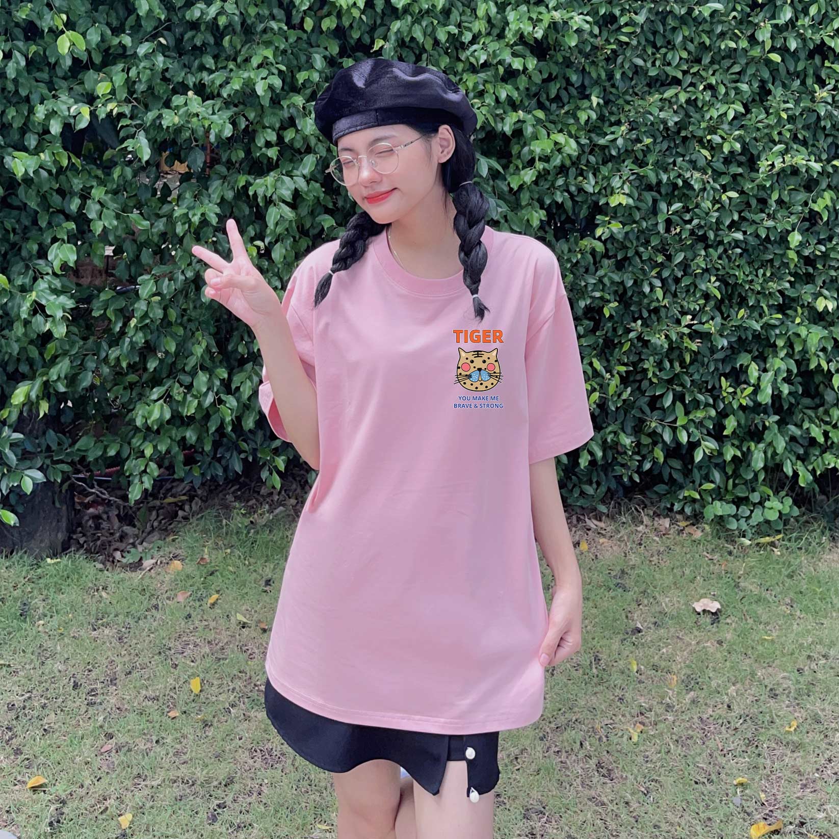 Áo thun nữ form rộng 12 con giáp tuổi Dần (tuổi hổ) ATD422 Miucho cotton cổ tròn in graphic_thumbnail_4