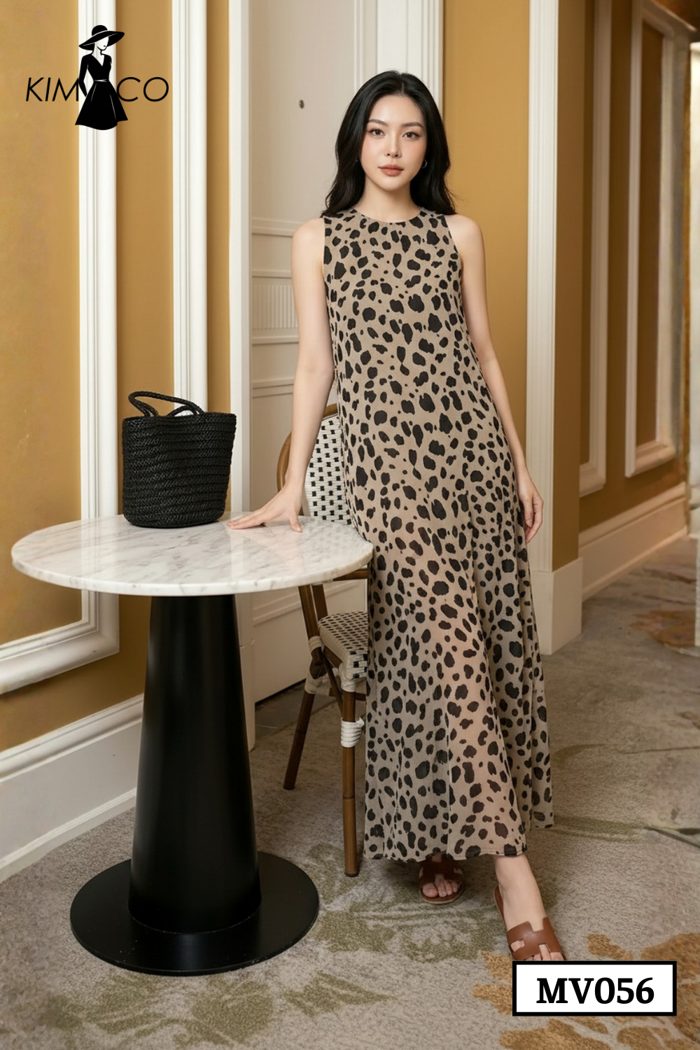 Đầm Maxi Họa Tiết Da Báo Thanh Lịch – MV056