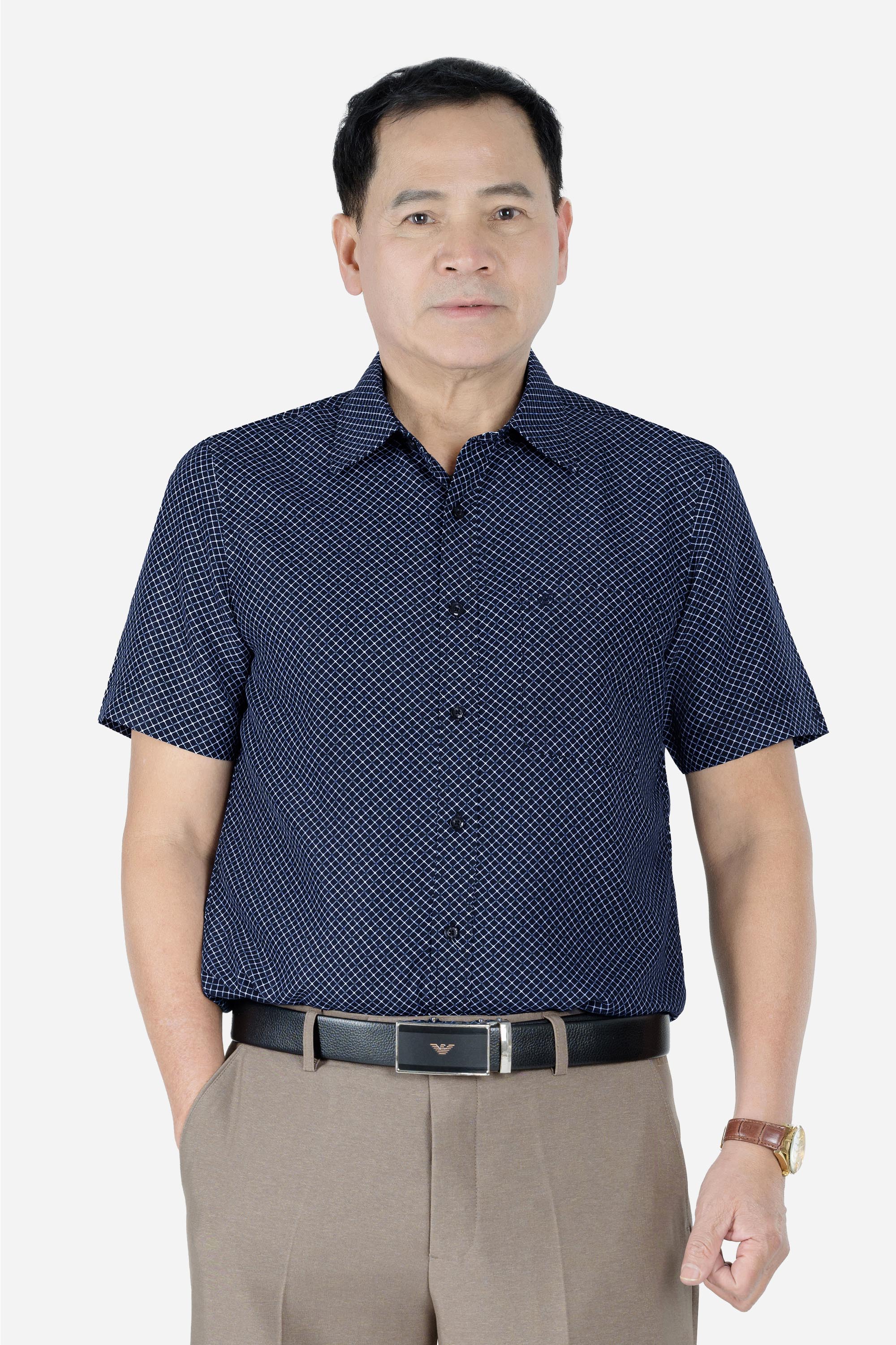 Sơ Mi Họa Tiết Nam Trung Niên ANCHI Chất Liệu Cotton Phom Suông Vạt Ngang Màu Cổ Vịt_thumbnail_10