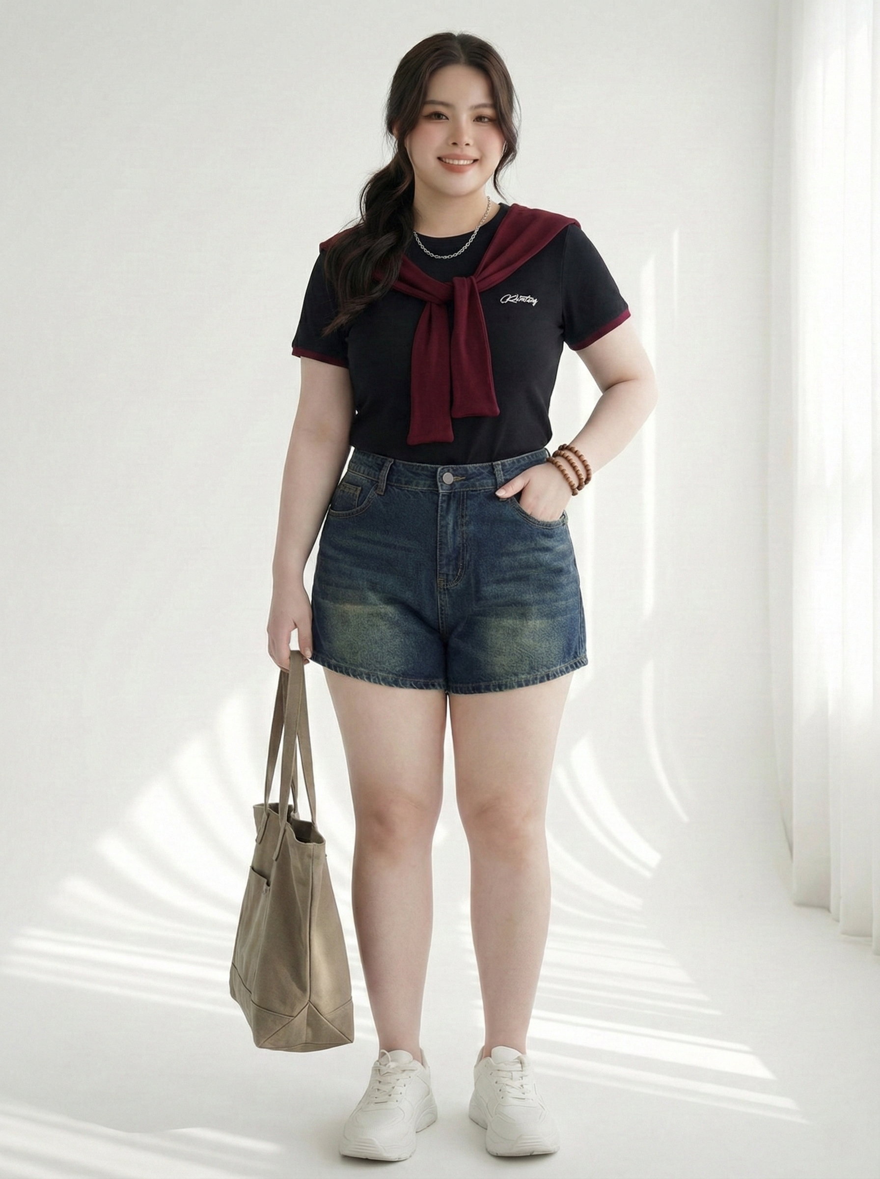 BIGSIZE - Short jean thêu chữ T-QSJ10034_thumbnail_1