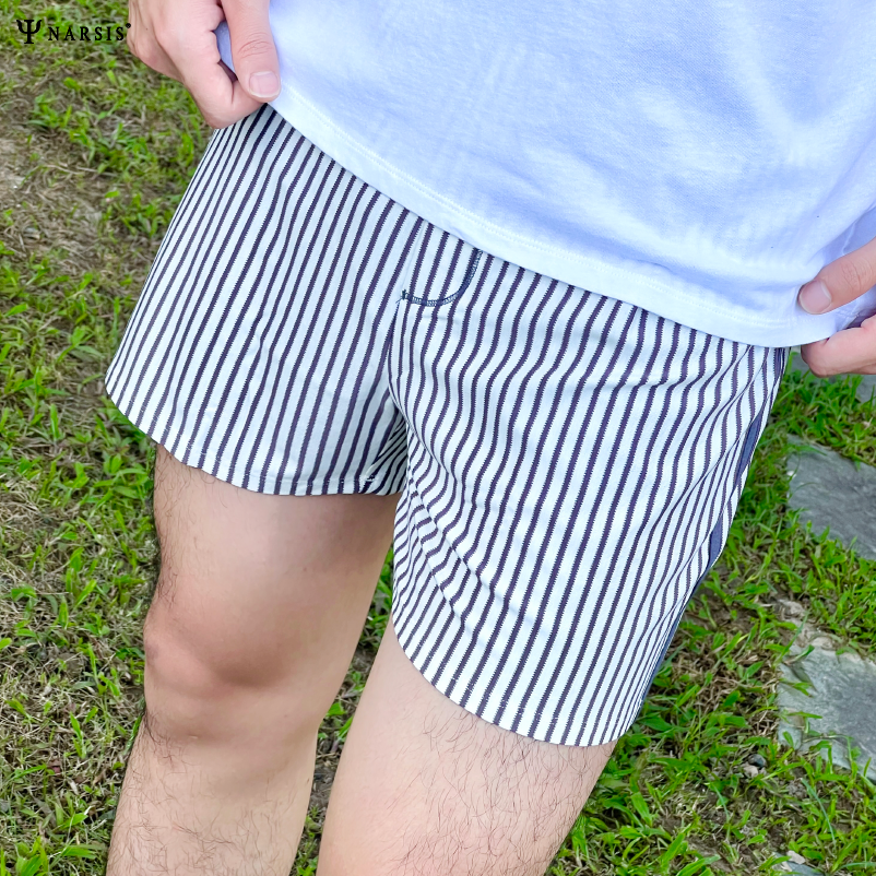 QUẦN ĐÙI NAM KẺ NÂU TRẮNG NARSIS CHẤT LIỆU COTTON CẠP CHUN CO GIÃN THOẢI MÁI - S23004 NARSIS VẢI ...