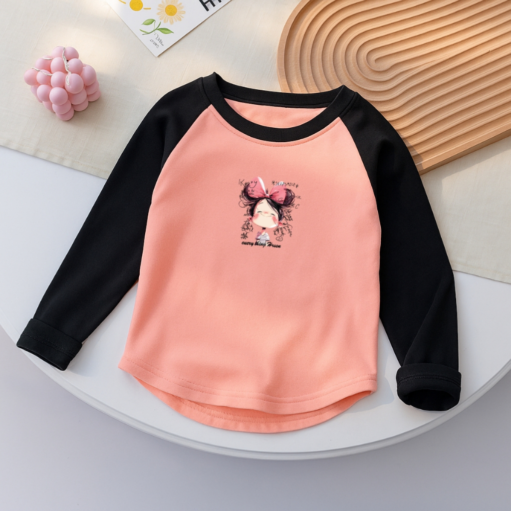 Áo thu đông cho bé gái  in hình bé gái hot trend chất borip co giãn 4 chiều - Loza Kids AD003_thumbnail_8