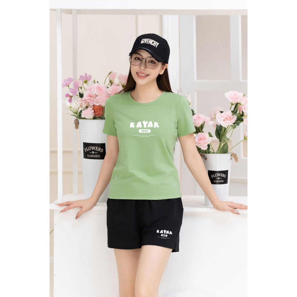 [Form vừa] Bộ đồ nữ in chữ KAYAK - Set đồ nữ cộc tay mặc nhà/ đi chơi LOZA VP38_thumbnail_14
